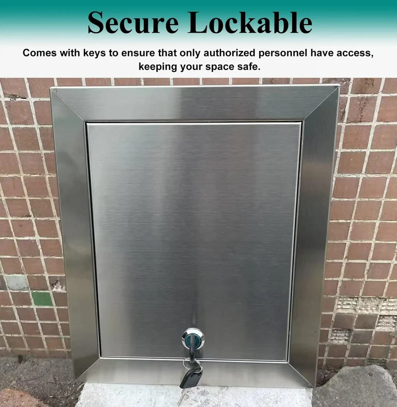 Heavy Duty Waterproof Steel Access Door With Secure Lock And Keys For Walls And Ceilings Slick Attic Entry Panel Zero Hassle Drywall Install 26 By 31 Inch Total Home Reno Setup