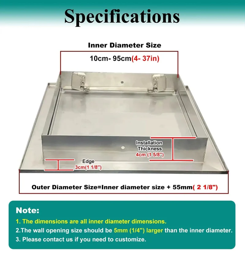 Rock Solid Lockable Waterproof Stainless Steel Ceiling Access Panel Attic Door Cover With Secure Latch For Easy Drywall Installation Hassle Free Upkeep Slick Finish 9X9 Inch