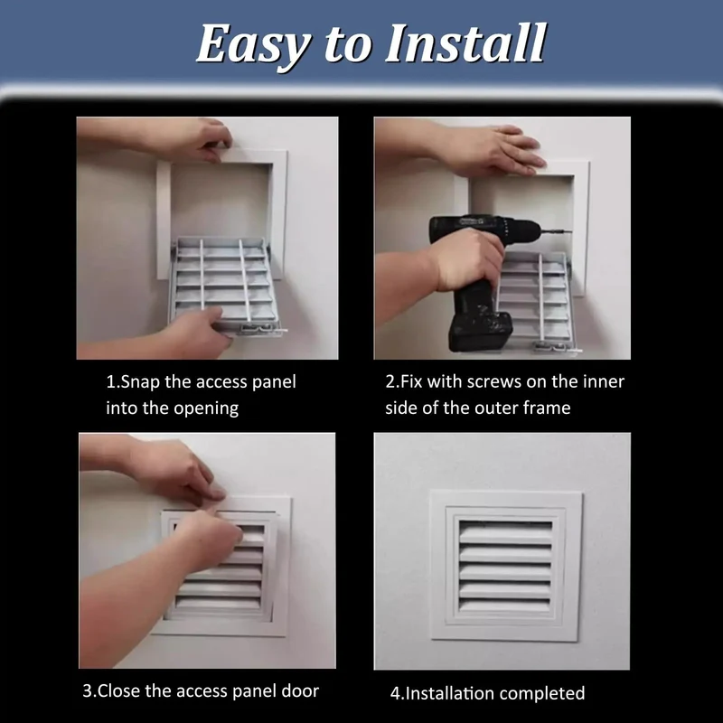 Super Heavy Duty Aluminum Louvered Access Panel Double Door Inspection Hatch For Ceilings Drywall Cabinets With Quick Snap Install And Made To Spec Sizing