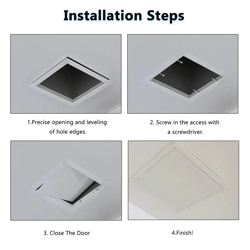 Heavy Duty White Aluminum Drywall Access Panel Removable Wall Hole Cover 8 By 8 Inch Custom Fit Lowkey Super Smooth Quick Swap Install Tough As Nails Paint Finish For Walls And Ceilings