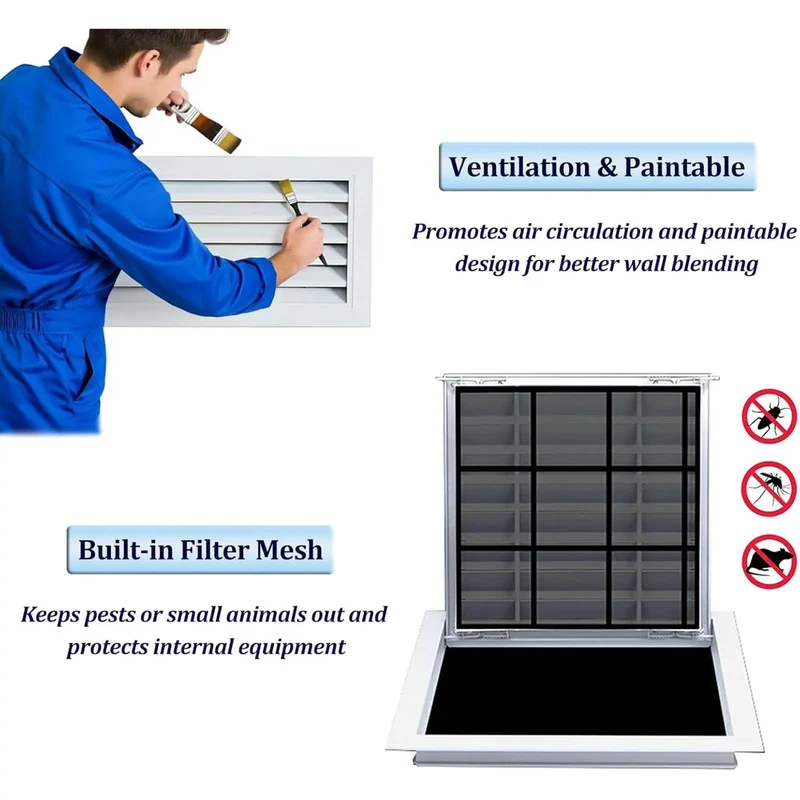 Heavy Duty Aluminum Louvered Vent For Cabinets Rock Solid Heat Dissipation Access Panel With Sleek Waterproof Finish Smooth Six By Fourteen Inch Airflow Cover Built Tough