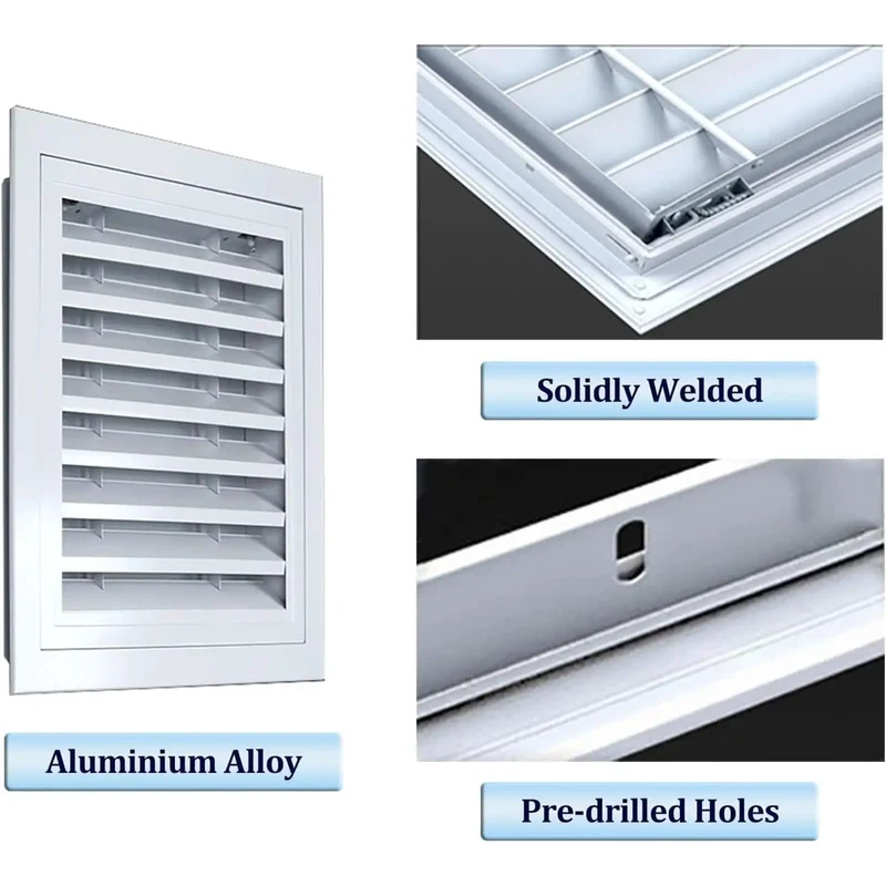 Heavy Duty Aluminum Louvered Vent For Cabinets Rock Solid Heat Dissipation Access Panel With Sleek Waterproof Finish Smooth Six By Fourteen Inch Airflow Cover Built Tough