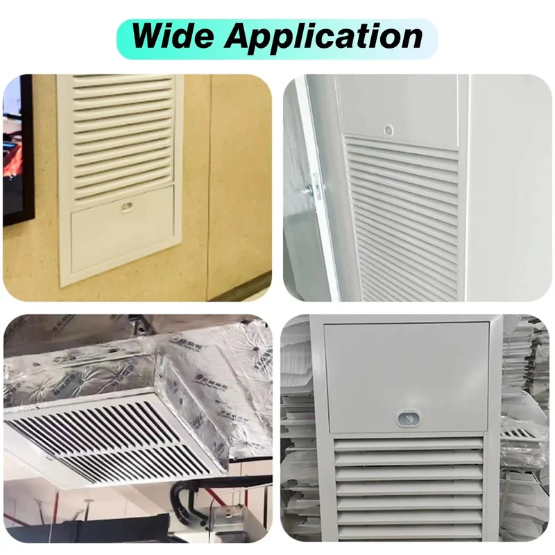 Heavy Duty Aluminum Louvered Vent Access Panel Custom Cut Sizes For Drywall Hatch Slick Finish No Sweat Install Snug Fit Air Cover For Plumbing Runs And Hvac Work