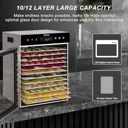 Top Shelf Heavy Duty Electric Food Dehydrator Rock Solid Stainless Steel Build Hella Easy Tray Cleanup 24 Hour Timer Adjustable Thermostat For Jerky Meat Fruits And Healthy Homemade Snacks