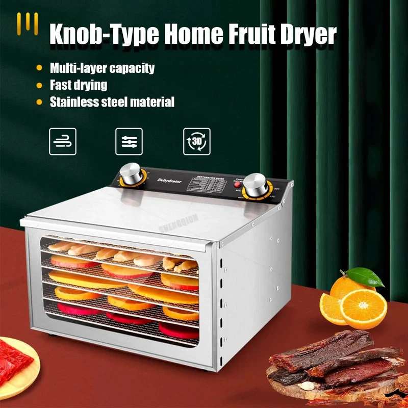 Built Tough Stainless Steel Electric Food Dehydrator With Expandable Rack Timer And Adjustable Thermostat For Making Jerky Fruit Meat Snacks That Kicks Serious Butt