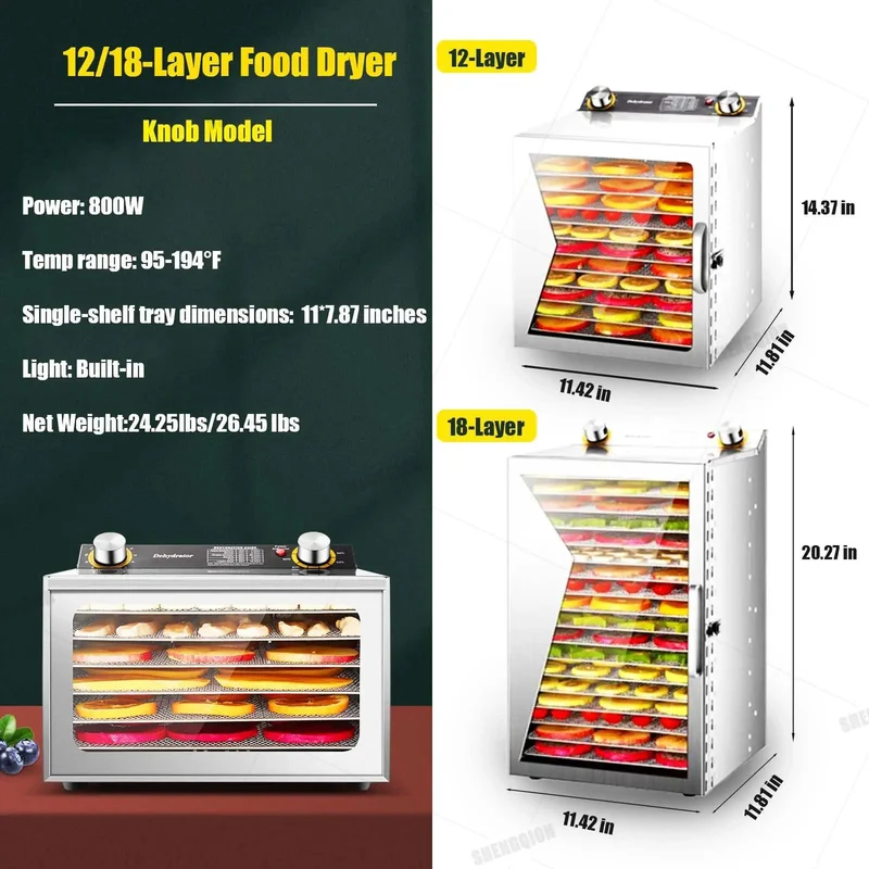 Built Tough Stainless Steel Electric Food Dehydrator With Expandable Rack Timer And Adjustable Thermostat For Making Jerky Fruit Meat Snacks That Kicks Serious Butt