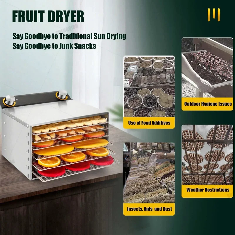 Heavy Duty Stainless Steel Beef Jerky Maker And Electric Food Dehydrator With Smart Digital Timer And Adjustable Heat For Making Top Shelf Batches Built Like A Tank At Home Or In The Kitchen