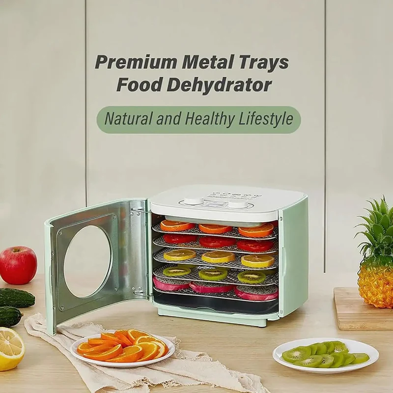 Built Tough 5 Tray Food Dehydrator With No Fuss Digital Timer And Precise Temperature Control Slick Stainless Steel Racks Designed To Dry Beef Jerky Herbs Fruit And Snacks At Home Or Shop