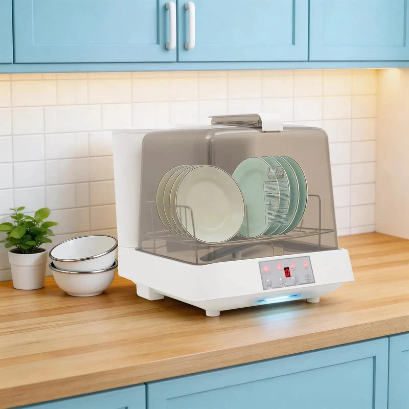 Portable Countertop Dishwasher With Built In Tank And 360 Rotating Spray Three Quick Wash Cycles Handles Four To Five Place Settings Rock Solid Polypropylene Shell Zero Hassle Setup For Dorms Apartments And Rvs