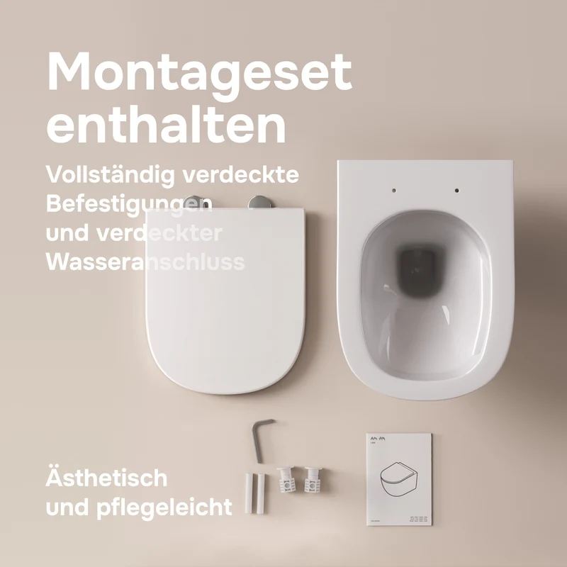 Wand-WC Above AquaSpin spülrandlos mit WC-Sitz – CAB1900PSC