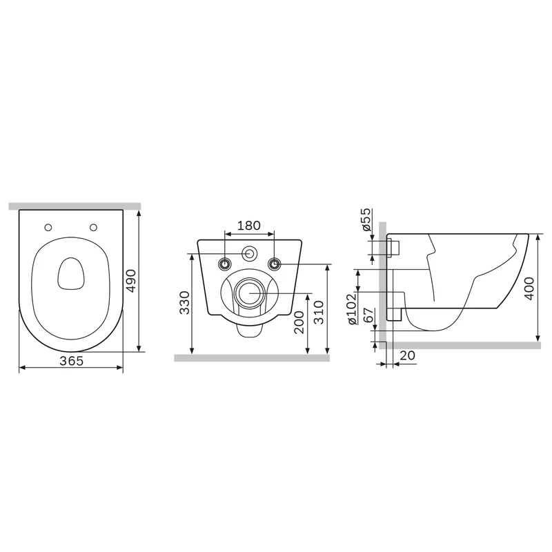 WC-Komplettset Libre mit Vorwandelement und Betätigungsplatte in Chrom - IIS90251.LB1900