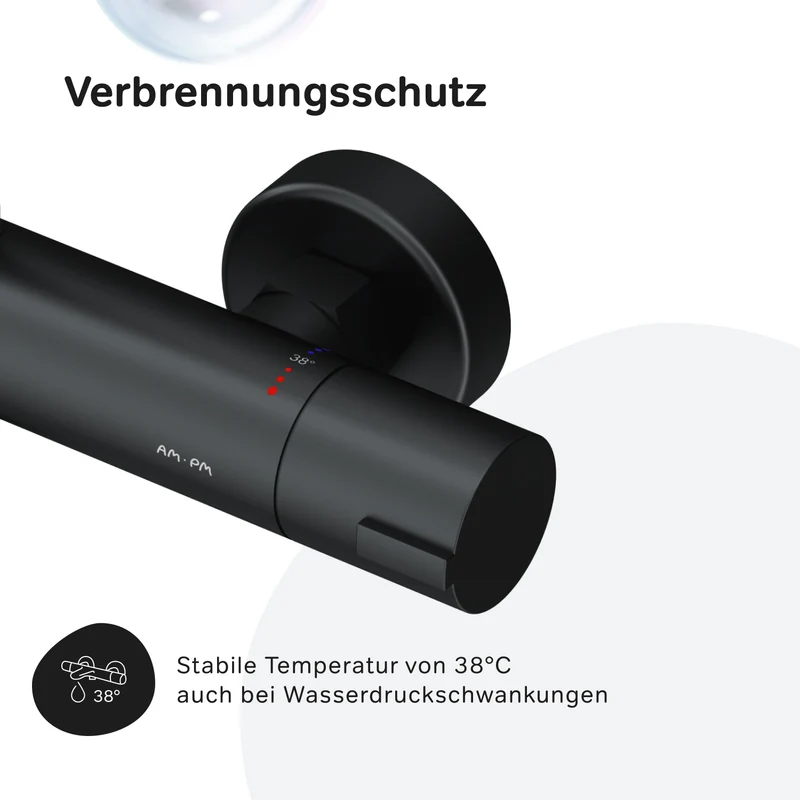 Duschsystem Play mit Thermostat und Regendusche, Schwarz – F078W422