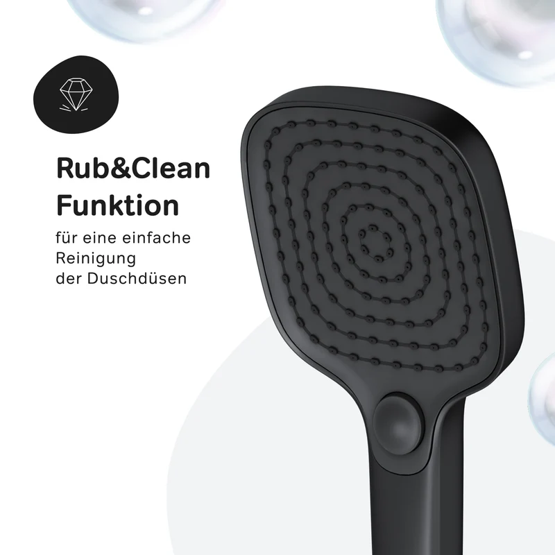 Duschsystem Play mit Thermostat und Regendusche, Schwarz – F078W422