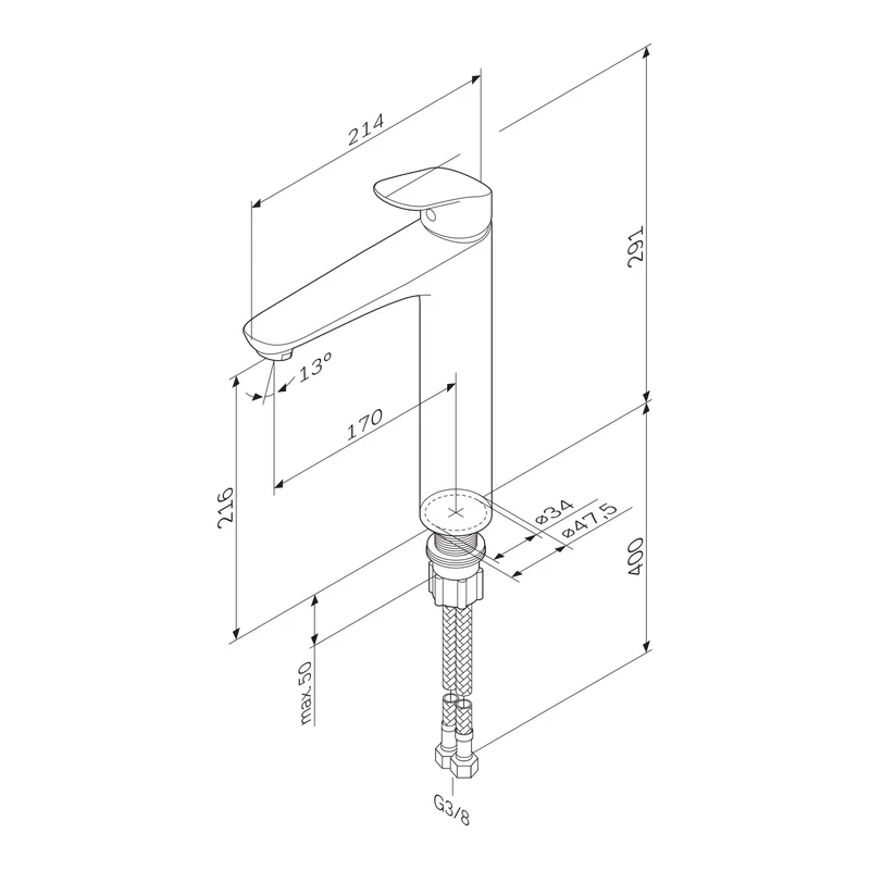 FLA92000 Bad Armatur Like Waschtischarmatur mit hohem Auslauf Wasserhahn