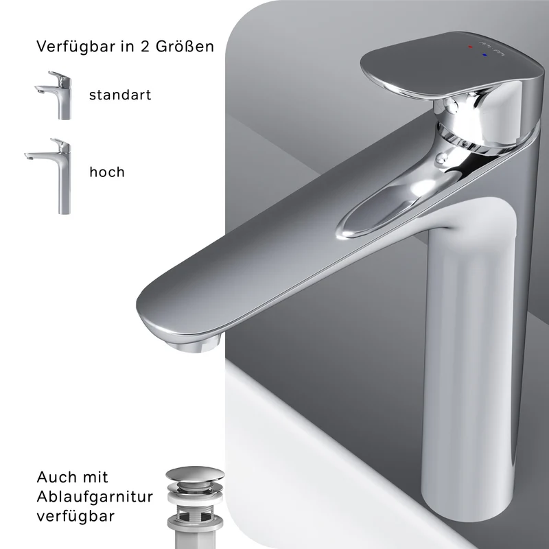 FLA92000 Bad Armatur Like Waschtischarmatur mit hohem Auslauf Wasserhahn