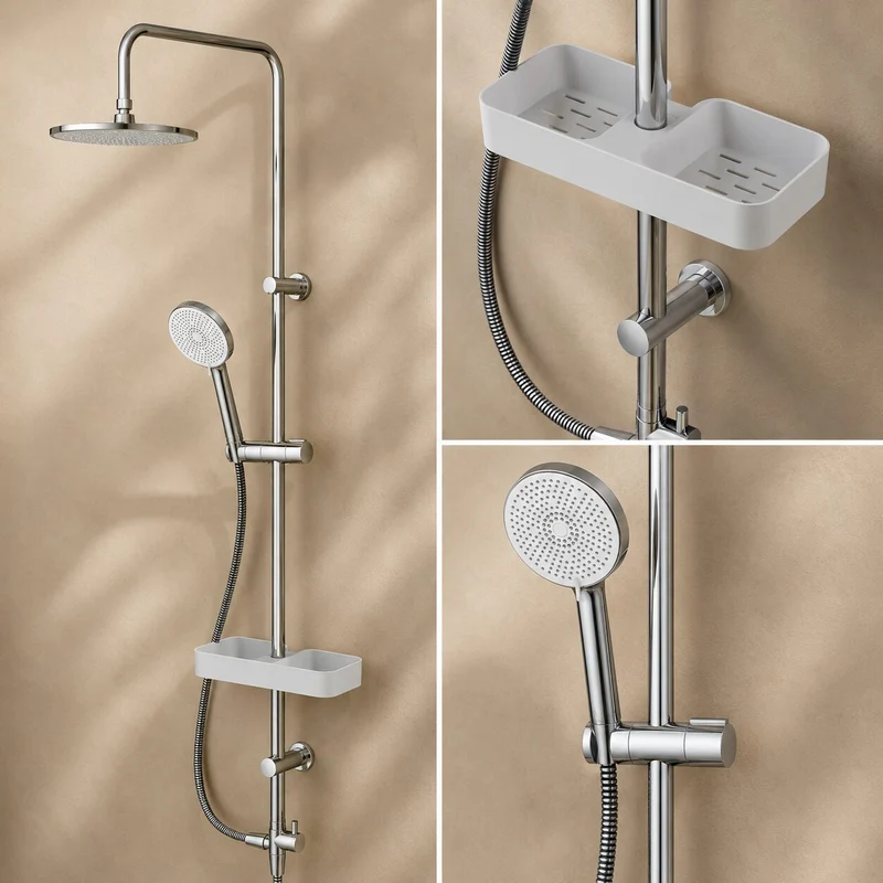 Duschsystem Play mit Regendusche und Duschablage – F078Y203