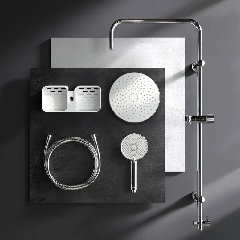 Duschsystem Play mit Regendusche und Duschablage – F078Y203