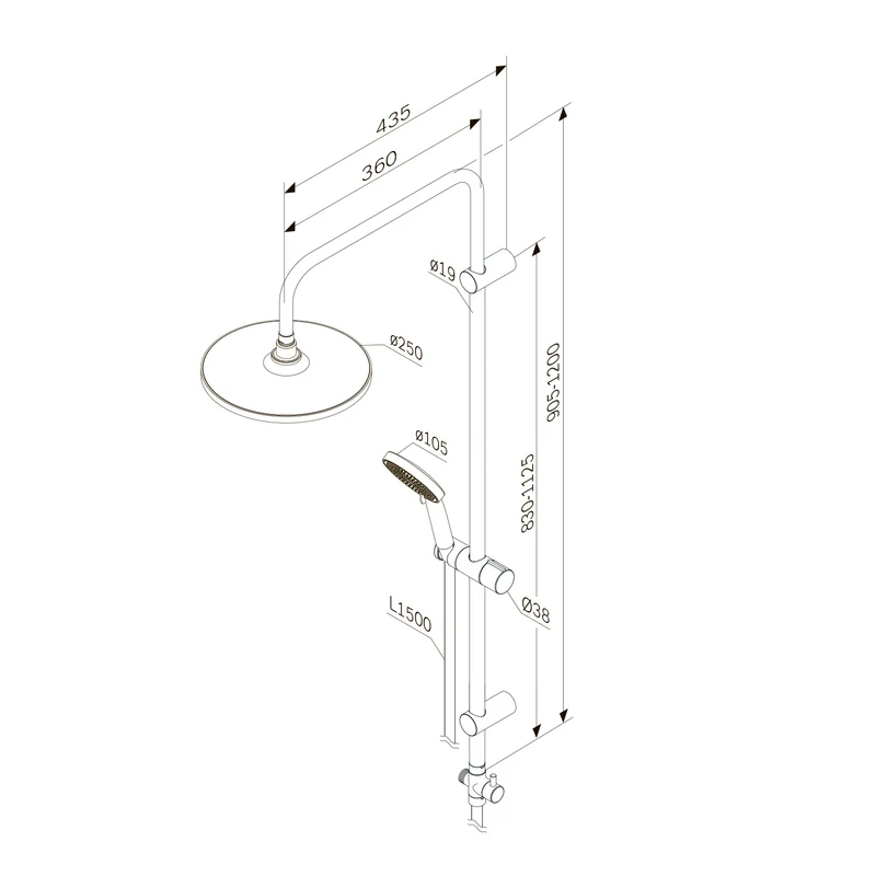 Duschsystem Play mit Regendusche und Duschablage – F078Y203