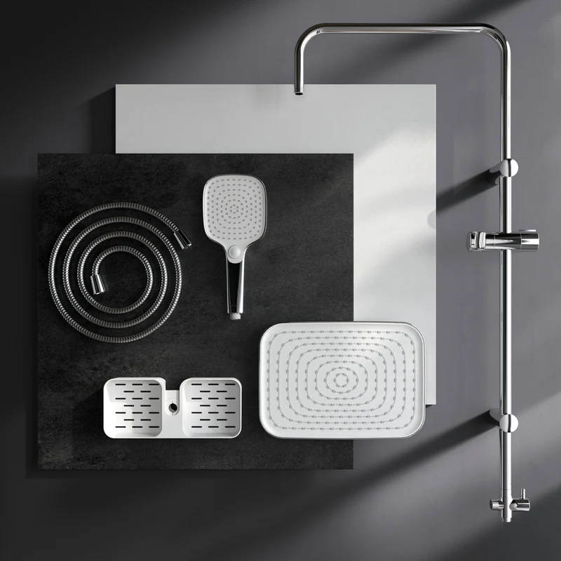 Duschsystem Play mit Regendusche und Duschablage – F078W203
