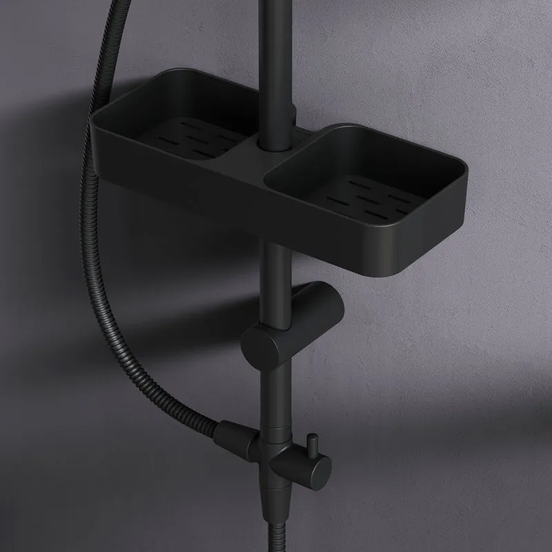 Duschsystem Play mit Regendusche und Duschablage, Schwarz – F078X222
