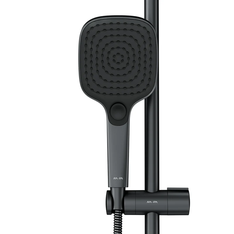 Duschsystem Play mit Regendusche und Duschablage, Schwarz – F078X222