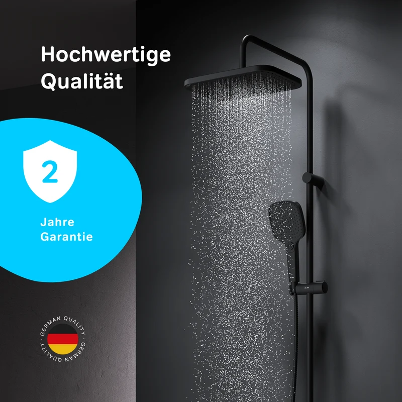 Duschsystem Play mit Regendusche, Schwarz – F078W022