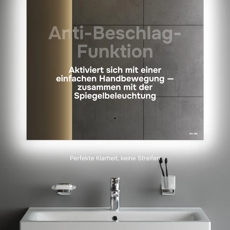 LED-Badspiegel Hit 80 cm, dimmbar, Touchless, Anti-Beschlag – MTAMOX10801S