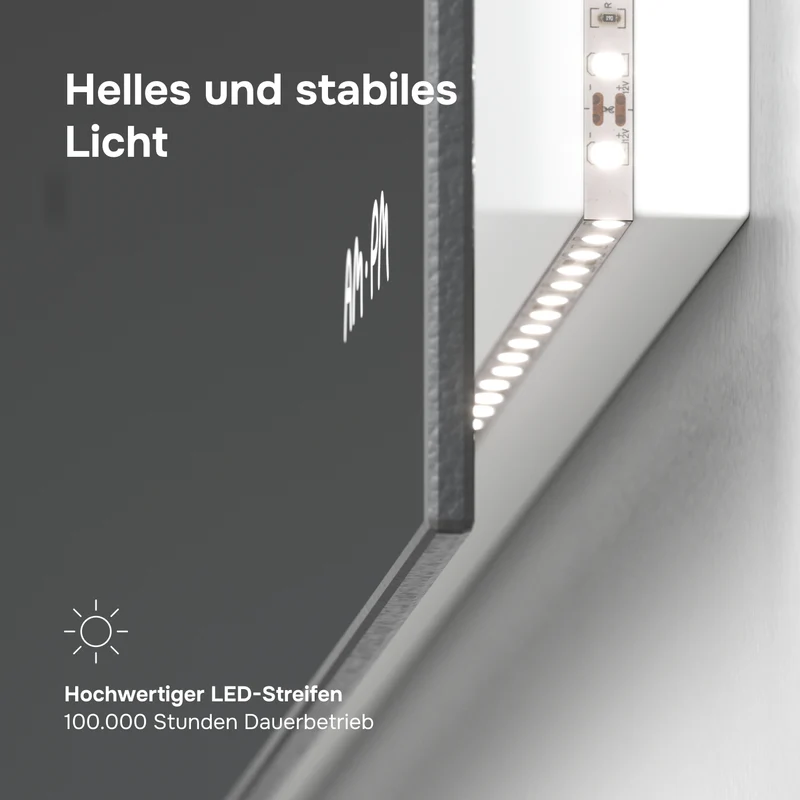 LED-Badspiegel Hit 80 cm, dimmbar, Touchless, Anti-Beschlag – MTAMOX10801S