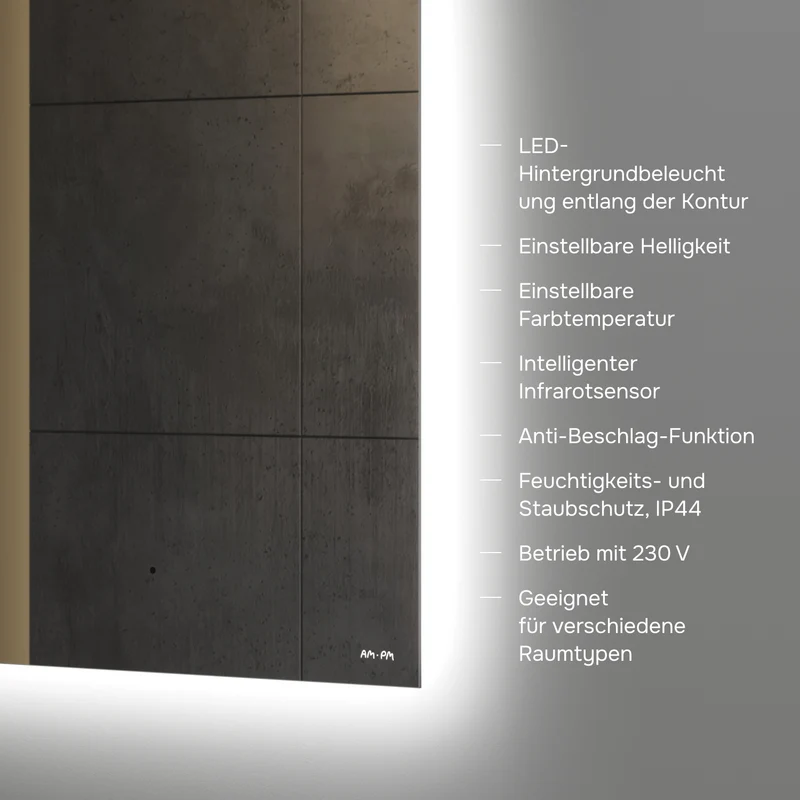 LED-Badspiegel Hit 60 cm, dimmbar, Touchless, Anti-Beschlag – MTAMOX10601S