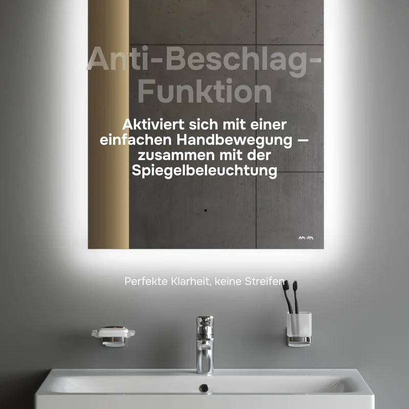 LED-Badspiegel Hit 60 cm, dimmbar, Touchless, Anti-Beschlag – MTAMOX10601S