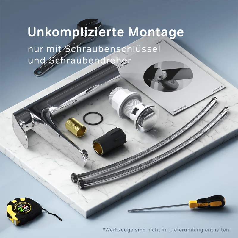 Hohe Waschtischarmatur Like mit Klick-Ablaufgarnitur – FLA92200