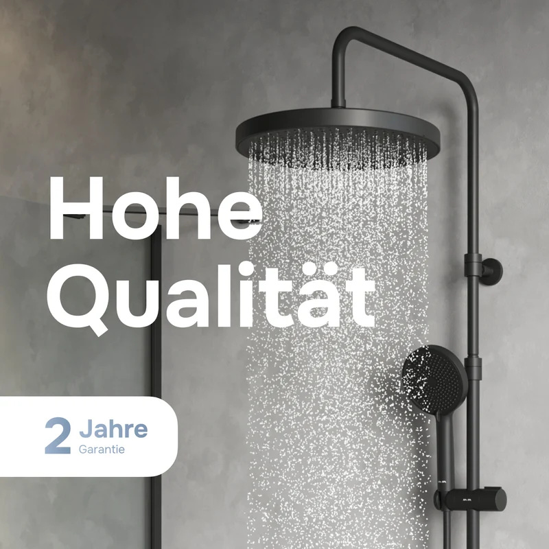 Duschsystem Play mit Thermostat und Regendusche, Schwarz – F078Z422