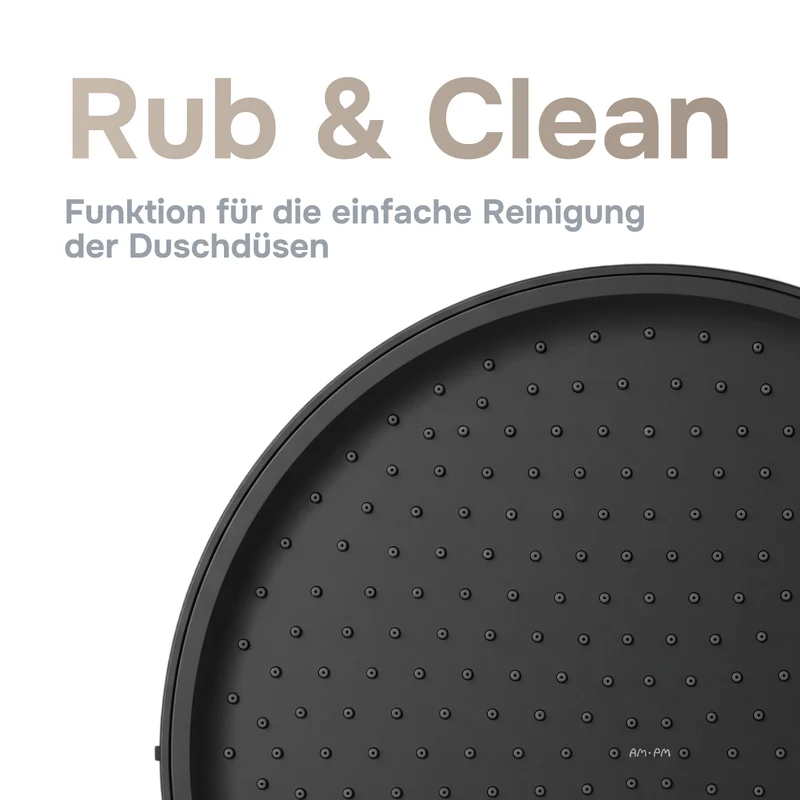 Duschsystem Play mit Thermostat und Regendusche, Schwarz – F078Z422
