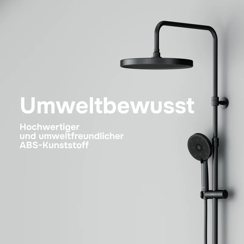 Duschsystem Play mit Thermostat und Regendusche, Schwarz – F078Z422
