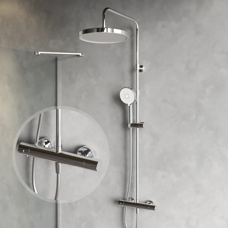 Duschsystem Play mit Thermostat und Regendusche – F078Z400