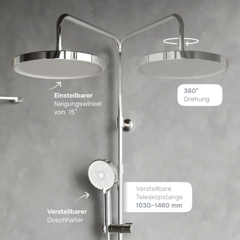 Duschsystem Play mit Thermostat und Regendusche – F078Z400