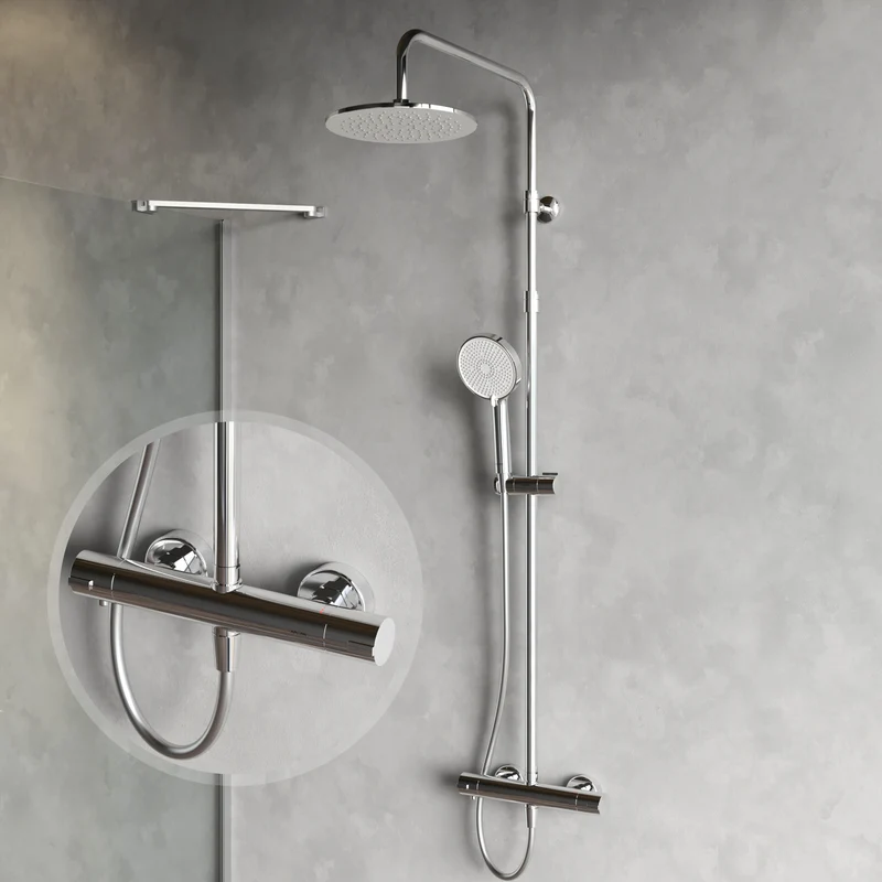 Duschsystem Play mit Thermostat und Regendusche – F078Y400