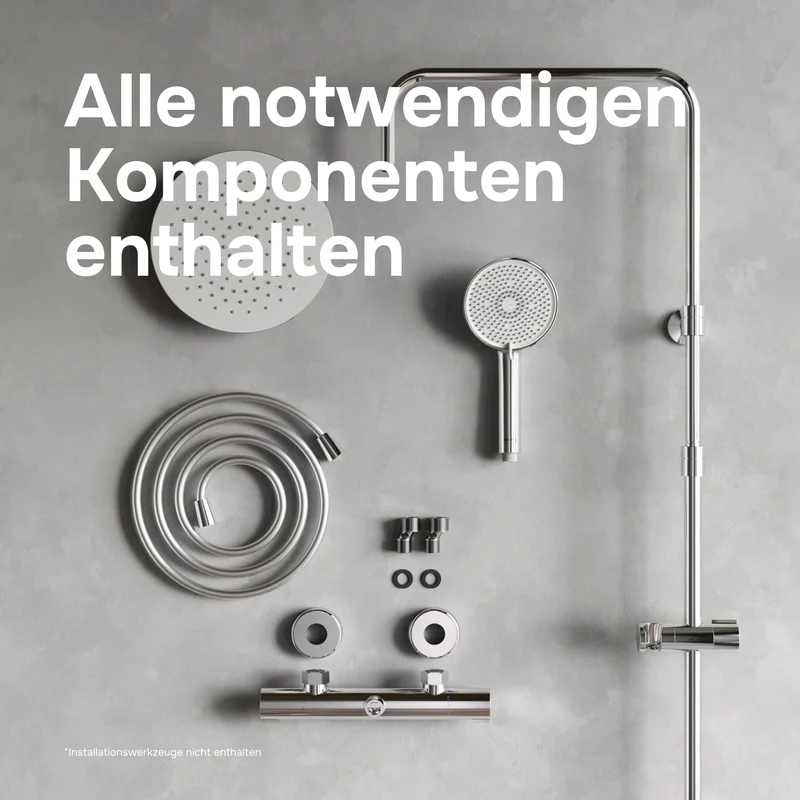 Duschsystem Play mit Thermostat und Regendusche – F078Y400