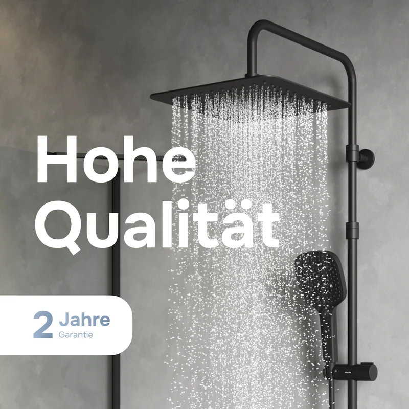 Duschsystem Play mit Regendusche, Schwarz – F078X022