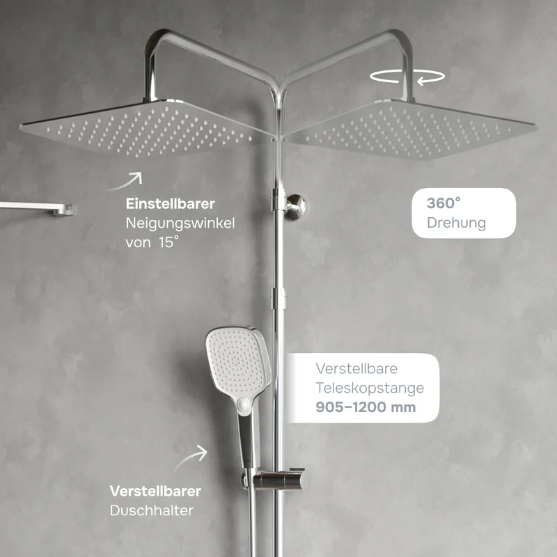 Duschsystem Play mit Regendusche – F078X000