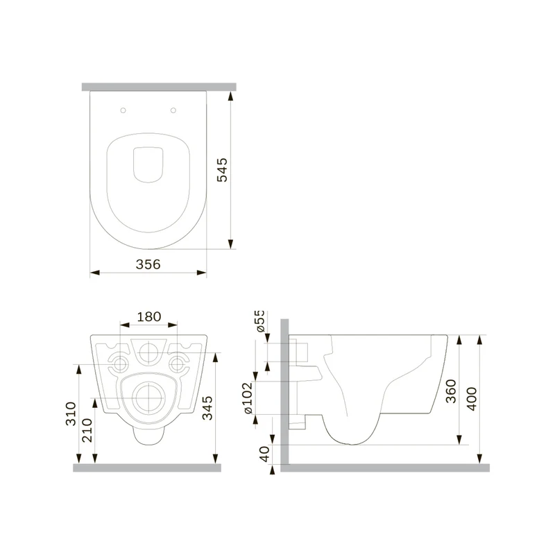 Wand-WC Func AquaSpin spülrandlos mit WC-Sitz – CFA1903PSC