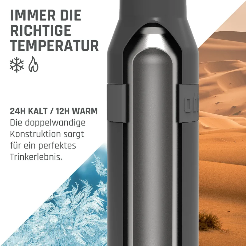boddels PULLE Trinkflasche 1,0 l isoliert anthrazit/salbei