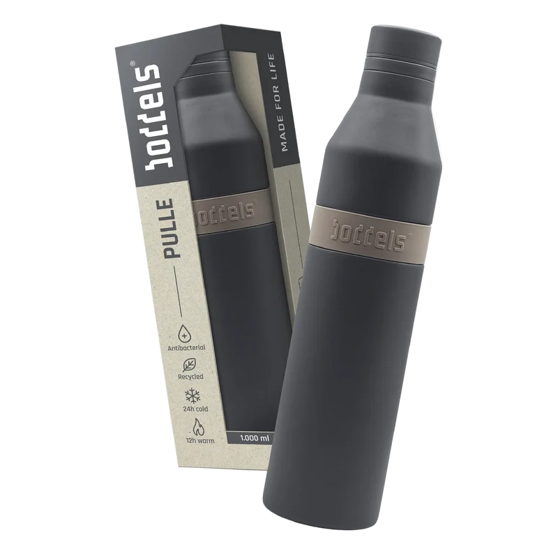 boddels PULLE Trinkflasche 1,0 l isoliert anthrazit/taupe