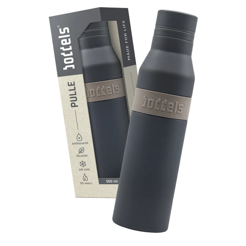 boddels PULLE Trinkflasche 0,5 l isoliert anthrazit/taupe