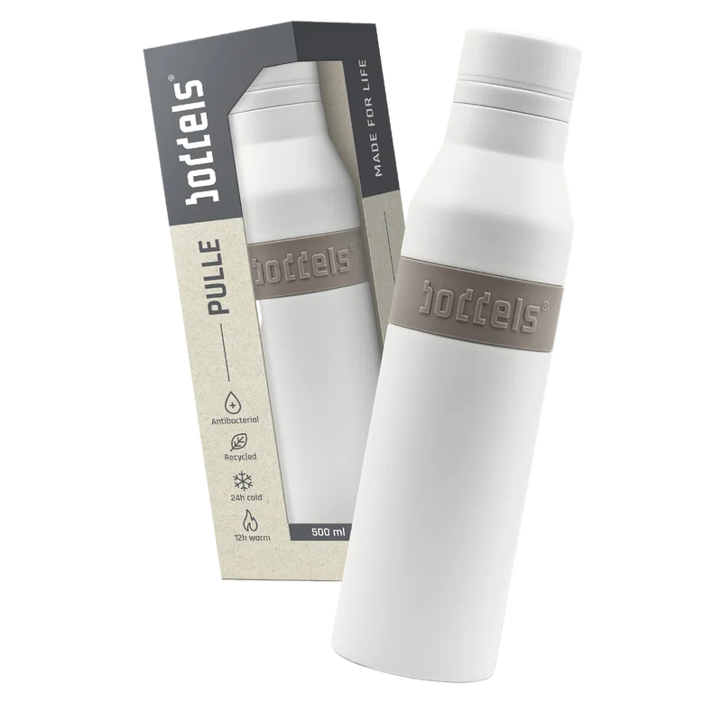 boddels PULLE Trinkflasche 0,5 l isoliert weiß/taupe