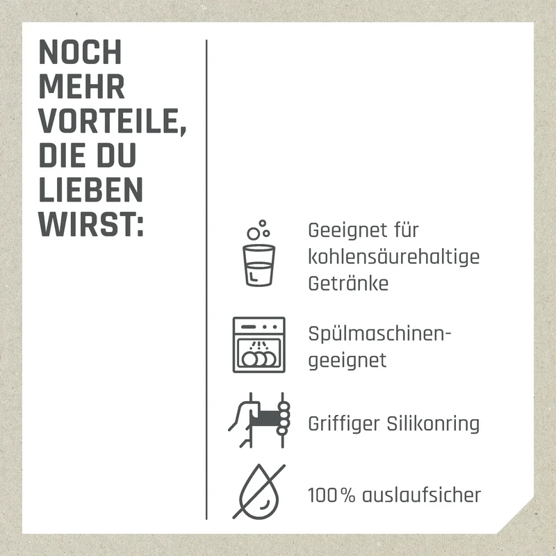 boddels PULLE Trinkflasche 0,5 l isoliert weiß/taupe