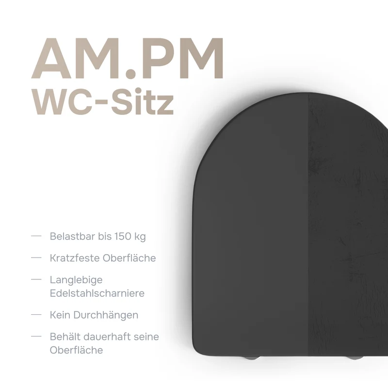 Wand-WC FlashClean spülrandlos mit WC-Sitz, Schwarz – CSB1700MBSC