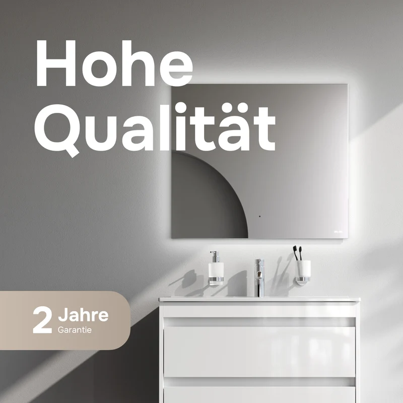 Waschtischunterschrank mit Waschbecken, 80 cm, als Flachpaket, 2 Schubladen, Weiß glänzend – MPAX0802WG-C0802WG
