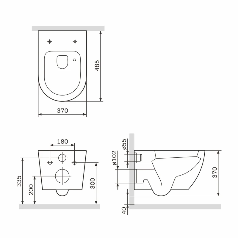 WC-Komplettset Like mit Vorwandelement und weißer Betätigungsplatte – IIS90201.LA1900