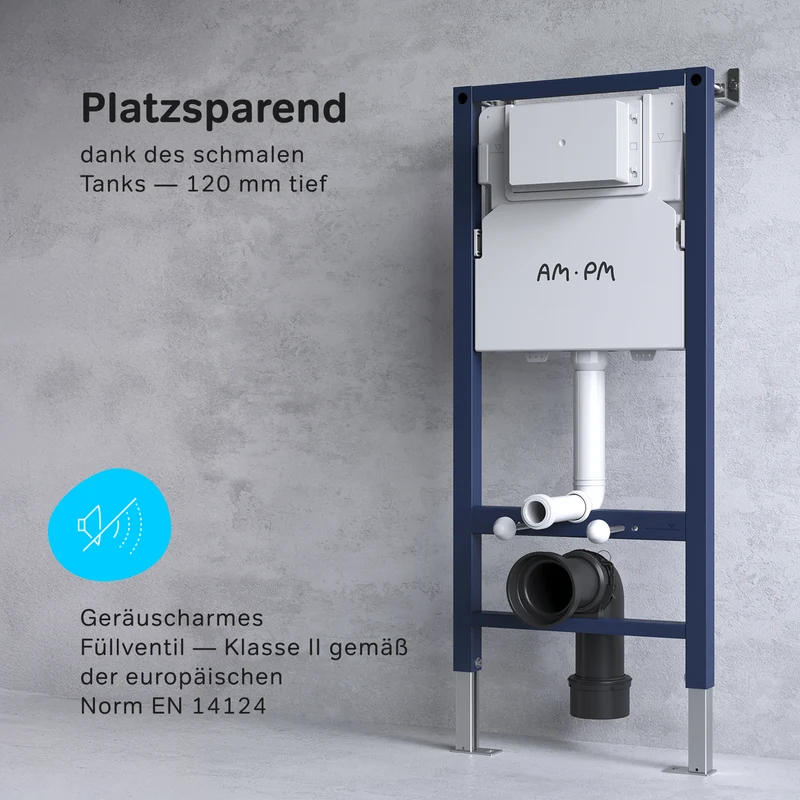 WC-Komplettset Like mit Vorwandelement und Betätigungsplatte in Chrom – IIS90151.LA1900
